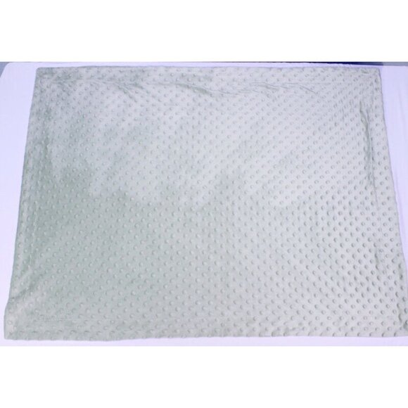 Plush Minky Baby Blanket Green Lovey Raised Dot Texture 40x30 Boy or Girl - Picture 3 of 6
